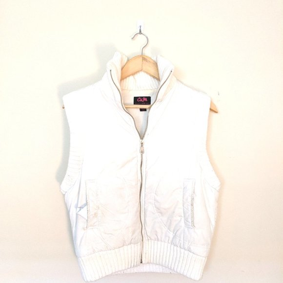 White sleeveless puffer jacket - Picture 1 of 2